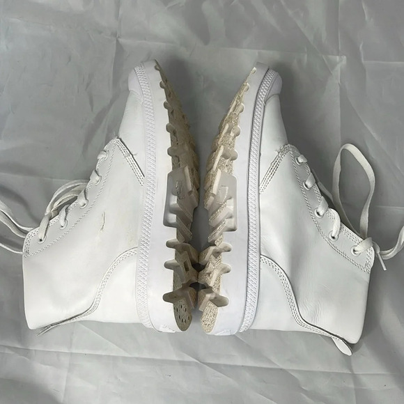 L’ORIGINALE PALLADIUM White Pampa Hi Top Lace Up Boots Sneakers Leather 7.5 - Picture 8 of 16